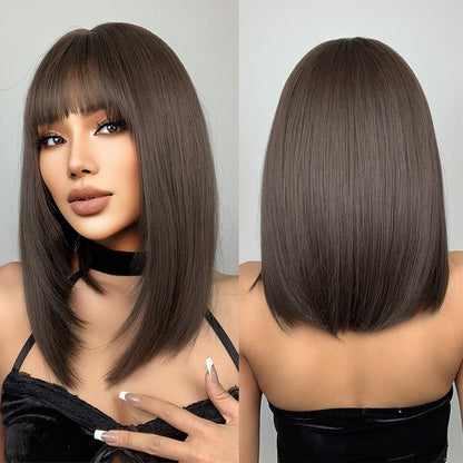 Ombre Platinum Ash Long Straight Synthetic Wigs