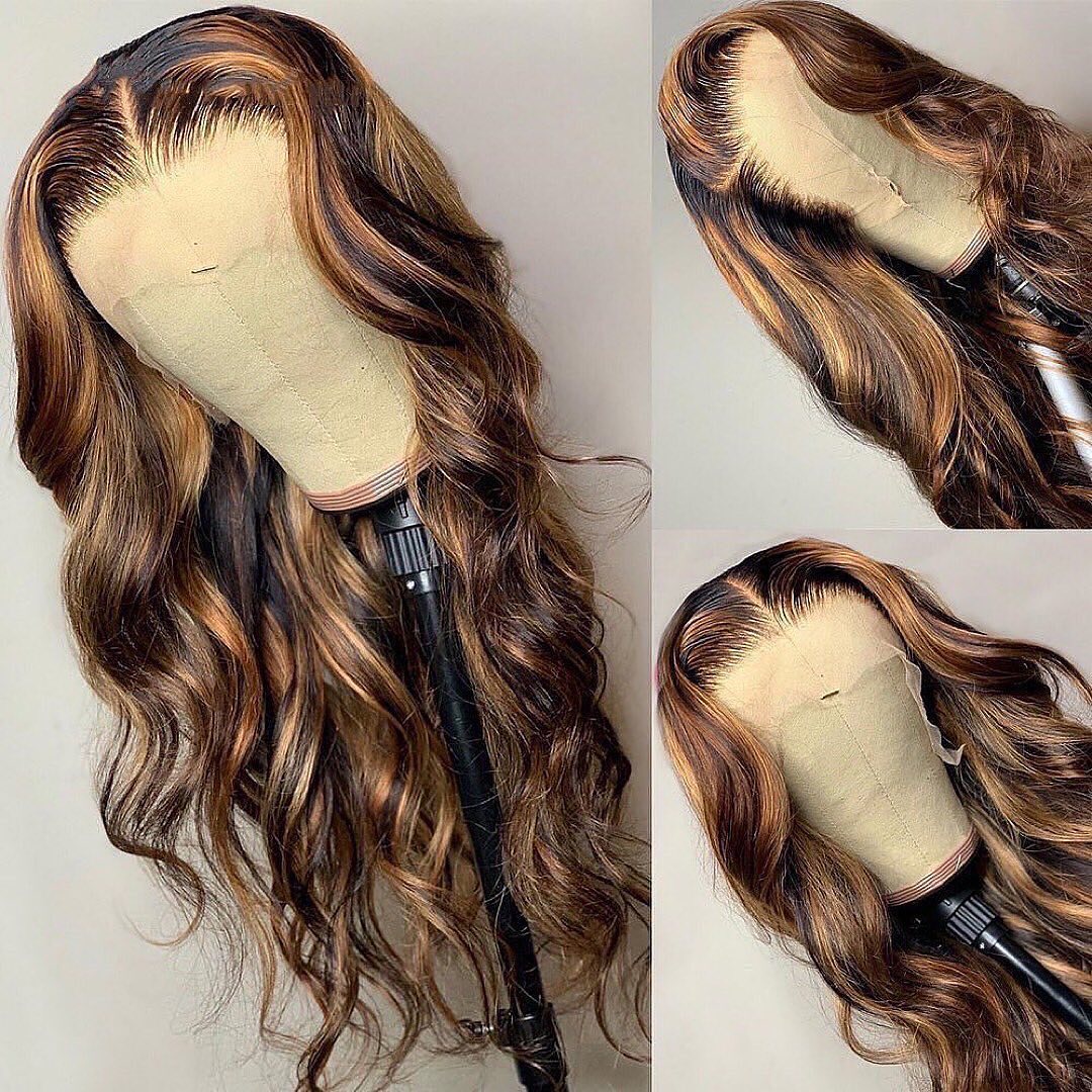 Colored Highlight Human Hair Wigs: 13x6 Lace Front Body Wave & 13x4 HD Lace Frontal Deep Wave