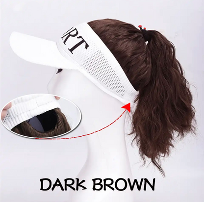 Ponytail Wig with Visor Cap Hat Wig