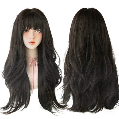 Long Wavy Curly Blonde Black Highlights Synthetic Wigs